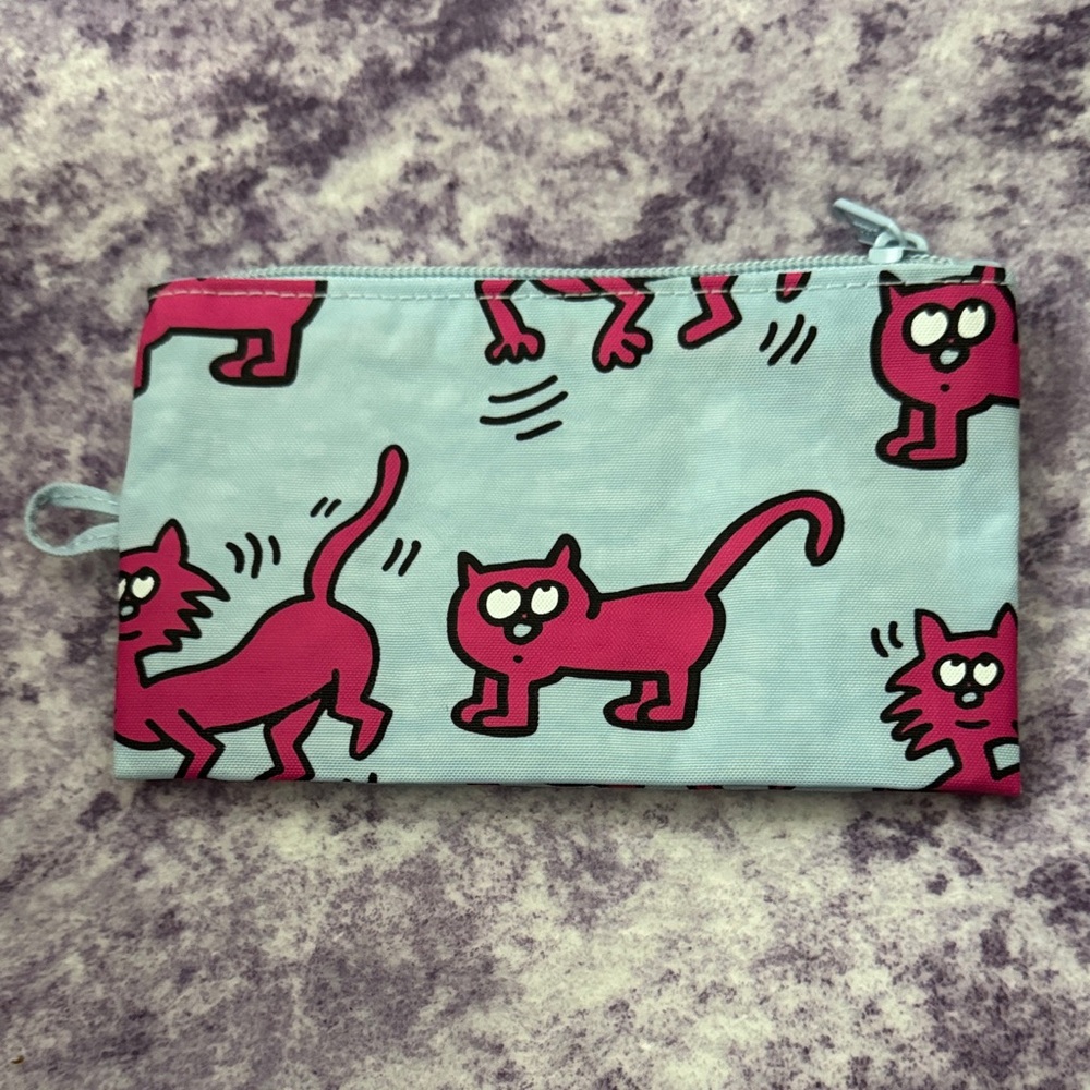 Keith Haring x Baggu Quirky Cat Print Pouch NWOT
